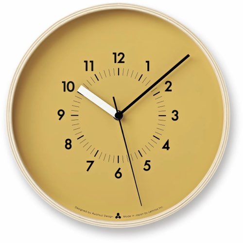 ou trouver decoration murale design moderne Horloge jaune AWA Soso - Lemnos épuré coloré simple