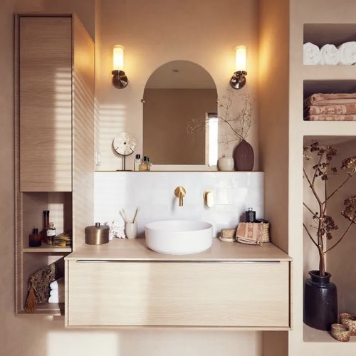 ou trouver miroir salle de bain double vasque Miroir non lumineux découpé arche l.50 x L.70.5 cm Poli cintré arrondi sur le haut