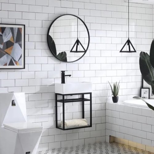 ou trouver miroir salle de bain double vasque Miroir Rond Metal 60cm X 60cm X 3,5cm
