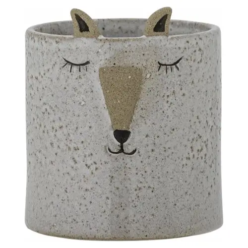 ou trouver objet decoratif a poser Pot de fleurs Milot Nature en grès - Bloomingville Mini tête de renard