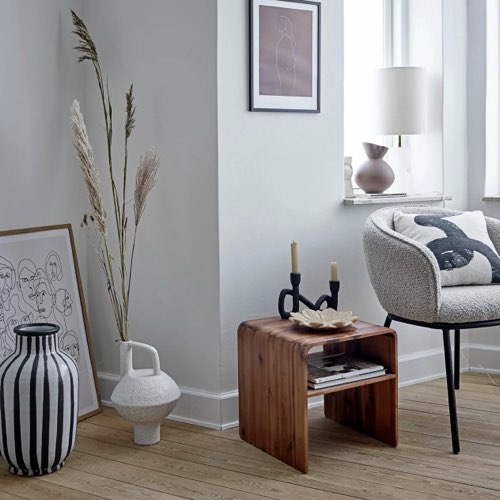 ou trouver objet decoratif a poser Bougeoir en polyrésine noir Mashel - Bloomingville minimaliste design tendance
