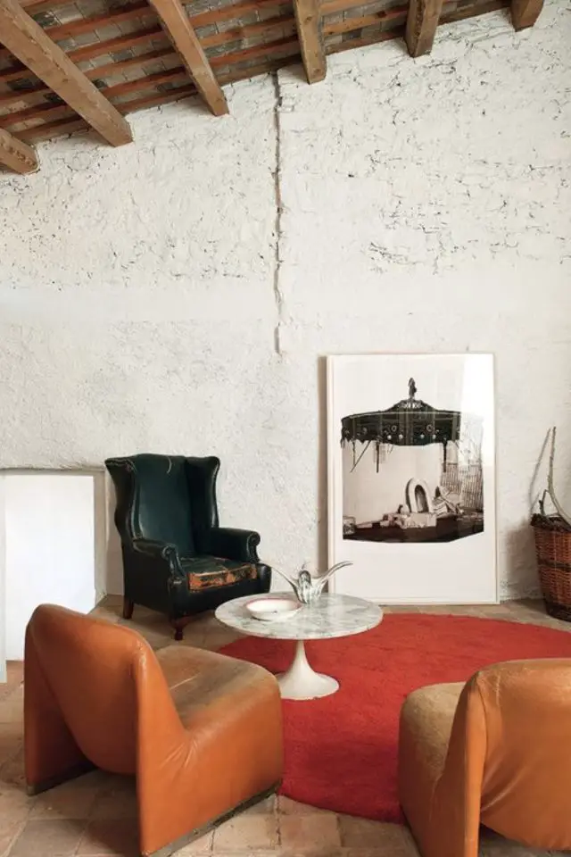 revetement mur authentique dans son jus blanc grunge usé meuble vintage coloré