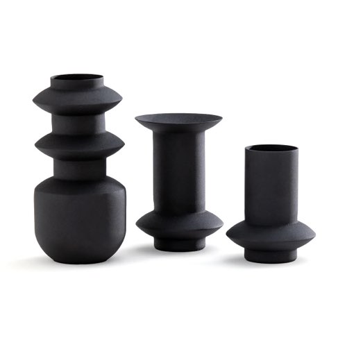 meuble et deco design art Lot de 3 vases design en métal texturé 