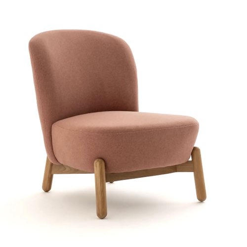 meuble et deco design art Fauteuil rembourré épuré couleur rose