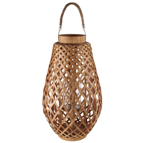 objet decoratif cheminee elegante Lanterne en bambou et corde