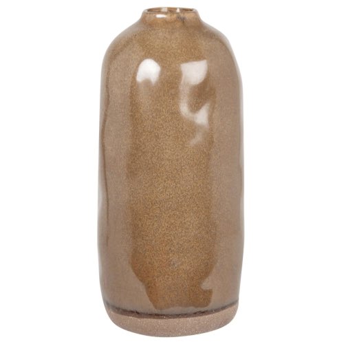 objet decoratif cheminee elegante Vase à bosses en grès marron H28