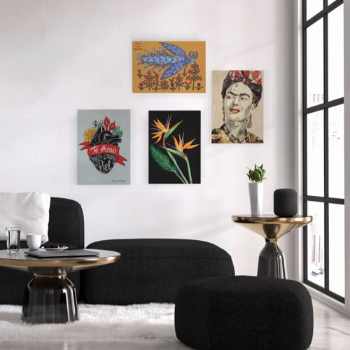 touche artistique deco interieur idees portraits de Frida collage