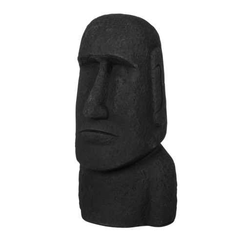touche artistique deco interieur idees Statuette visage en ciment noir H26