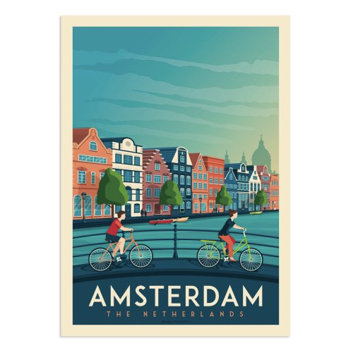 cadeau objet deco pas cher Affiche Amsterdam 21x29,7 cm