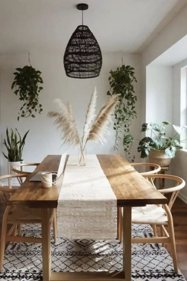 decor table salle a manger au quotidien herbe de pampa vase transparent style slow living chaleureux