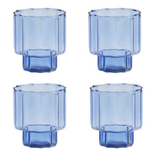 decoration en verre design tendance 4 verres bleus 8,5 cm Bloom - &Klevering