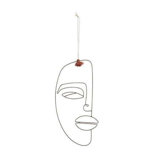objet decoratif a offrir petit budget Sculpture en fil de fer à suspendre visage