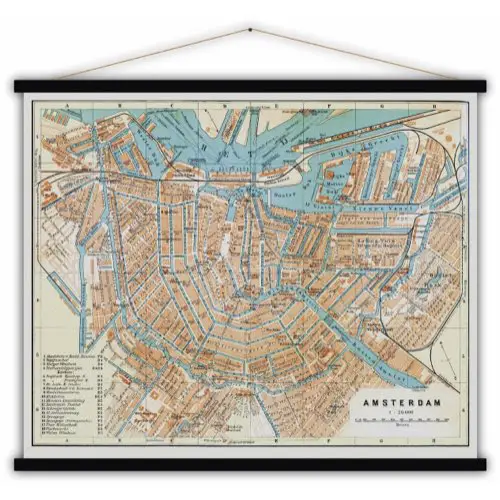 ou trouver carte ecole vintage geographie Carte Amsterdam 100x80 