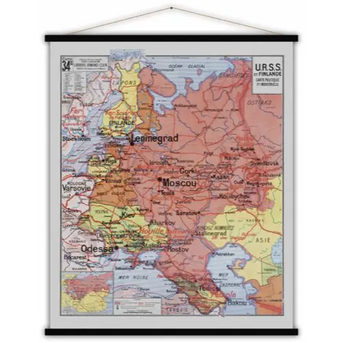 ou trouver carte ecole vintage geographie Carte URSS et Finlande 100x80 pédagogie années 80 90