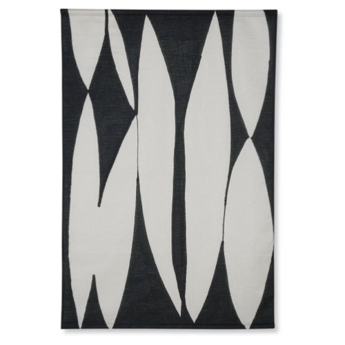 ou trouver objets decoratifs salle a manger Tenture murale abstraite en coton noir et blanc design moderne