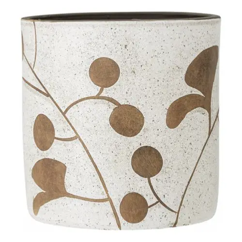 ou trouver objets decoratifs salle a manger Janis Deco pot de fleurs blanc terracotta