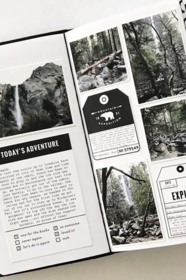 recit de voyage exemple journal collage organisé texte imprimé moderne