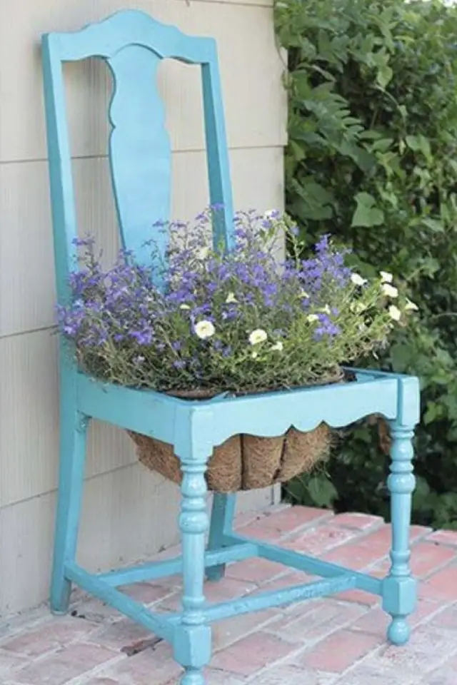 recup chaise decoration jardin exemple facile à faire démarche slow écolo