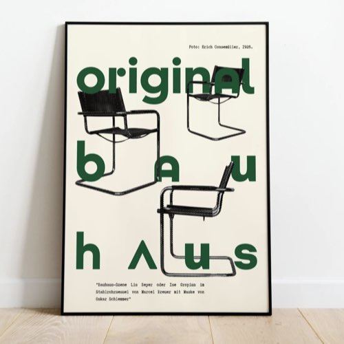 decoration murale esprit bauhaus Poster Bauhaus 1926 chaise fauteuil culte