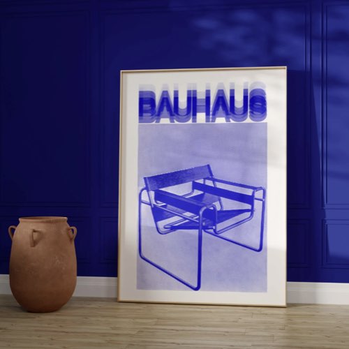 decoration murale esprit bauhaus Chaise Bauhaus bleu poster affiche