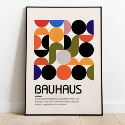 decoration murale esprit bauhaus Affiche Bauhaus 1919 multicolore