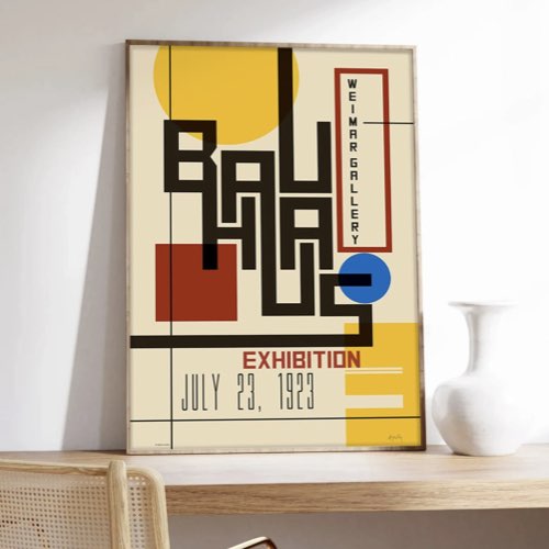 decoration murale esprit bauhaus Affiche Bauhaus, Bauhaus Exhibition Poster géométrique couleur primaire