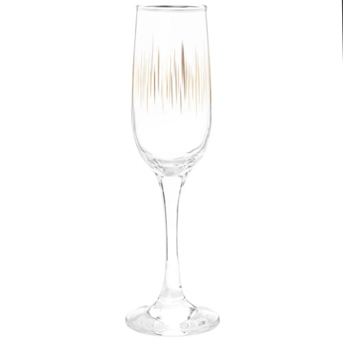 decoration noel maisons du monde Coffret flûtes à champagne (x6) en verre motifs stries dorées