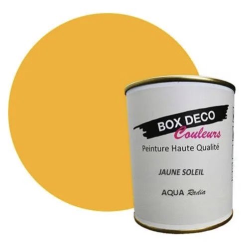 diy decoration renovation radiateur Peinture radiateur laque acrylique velours-satin Aqua Radia - 750 ml / 7.5m² - Jaune Soleil BOX DECO COULEURS