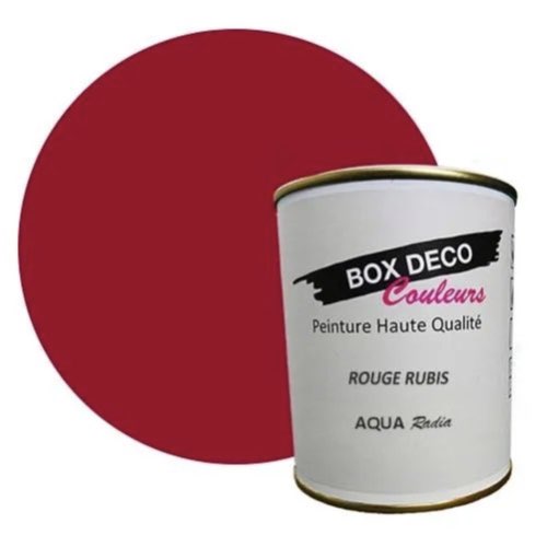 diy decoration renovation radiateur Peinture radiateur laque acrylique velours-satin Aqua Radia - 750 ml / 7.5m² - Rouge Rubis BOX DECO COULEURS