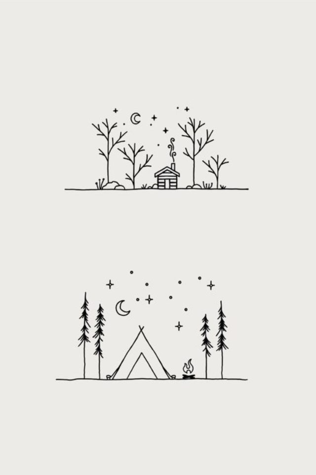 exemple petit dessin decoration journal voyage petit décor facile à faire nature camping