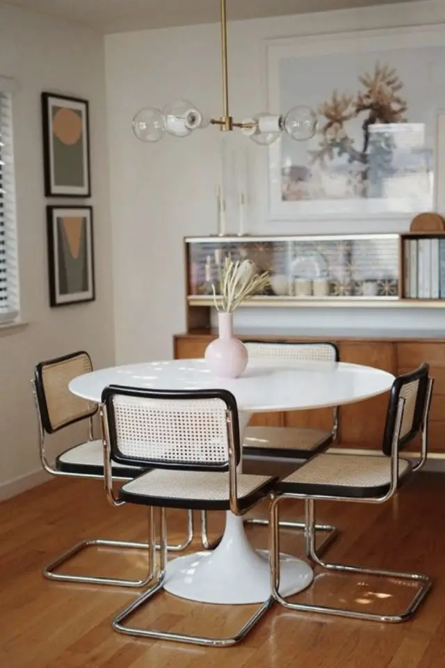 mobilier bauhaus iconique exemple Chaise métal et cannage moderne vintage design