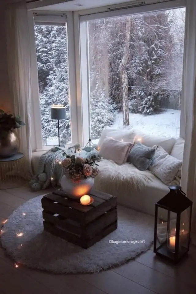 quel tissu choisir ambiance cosy hiver bow window banquette coussin confort douceur