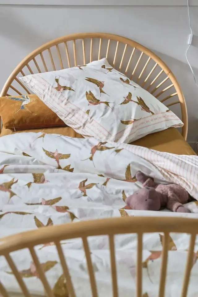 linge de lit enfant bonne qualite Housse de couette coton lavé, Envolée Sauvage