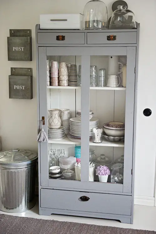 meuble cuisine récup bleu gris