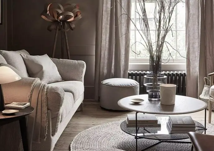 ambiance cosy moderne salon lumière feutrée