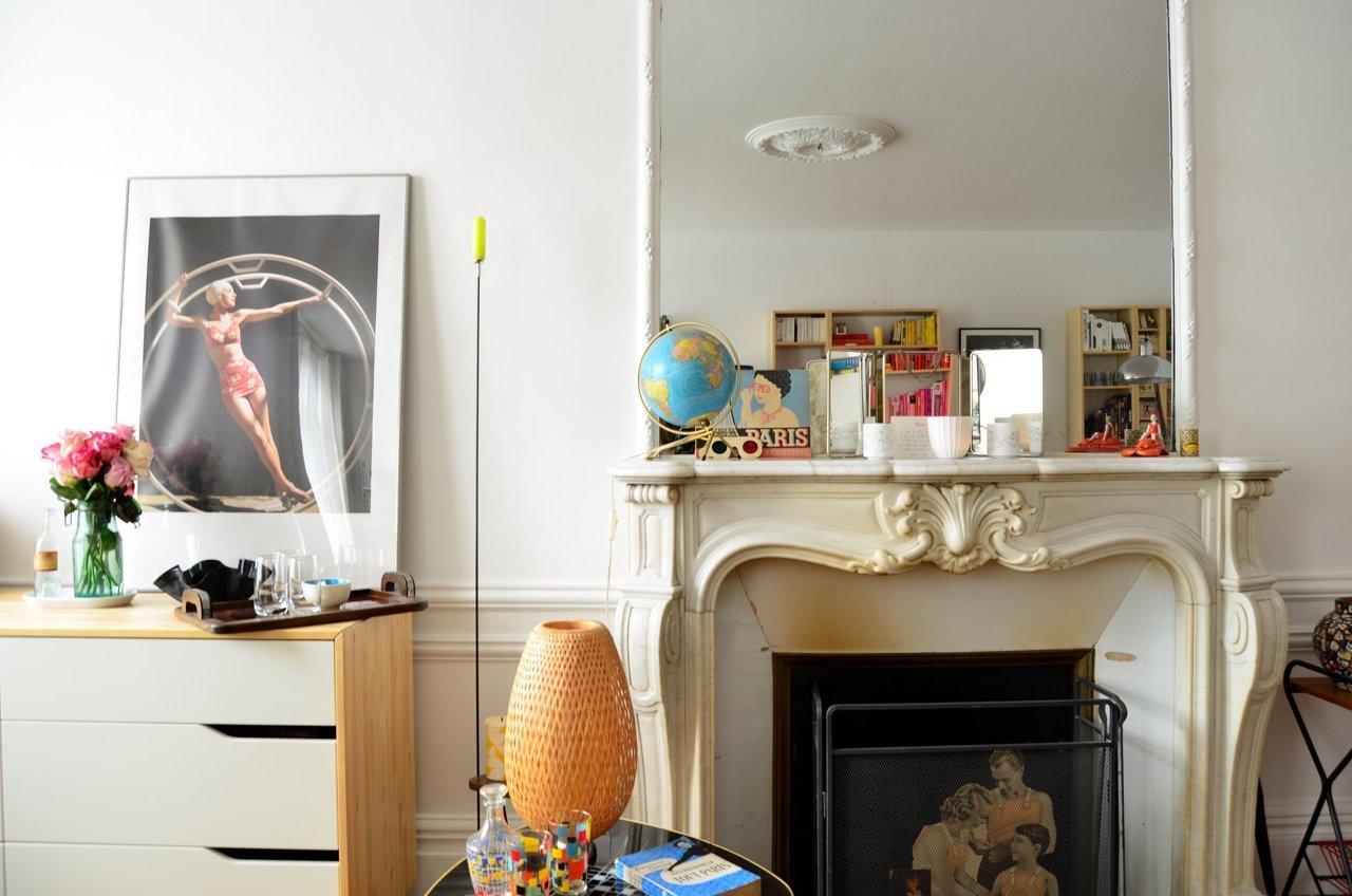 déco cheminée vintage