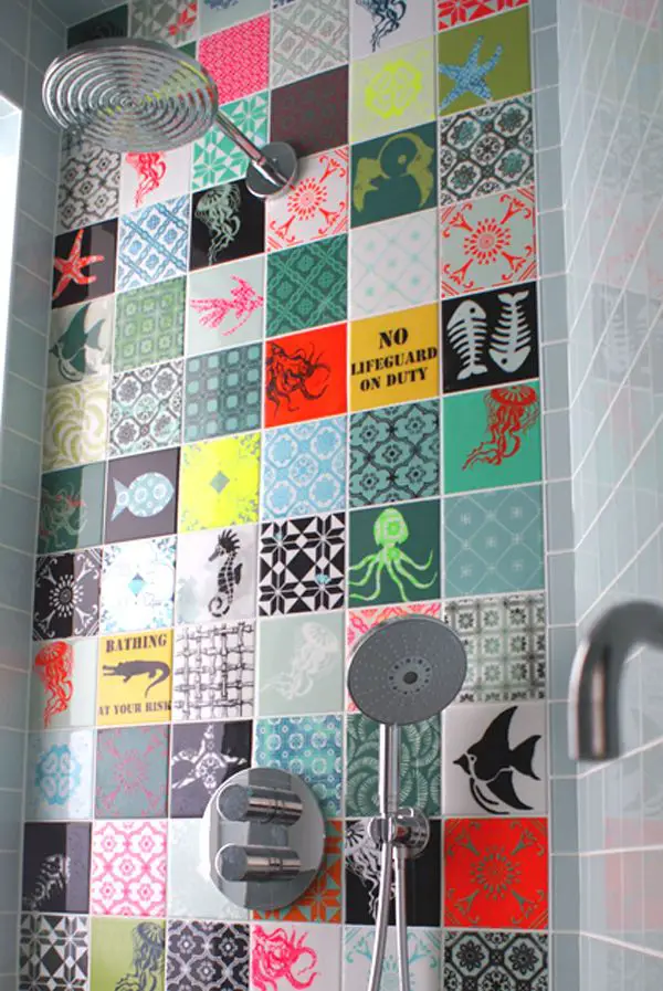 salle de bain deco carrelage motif et couleur