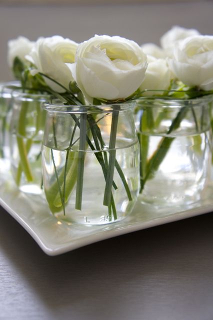 centre de table facile fleur blanche