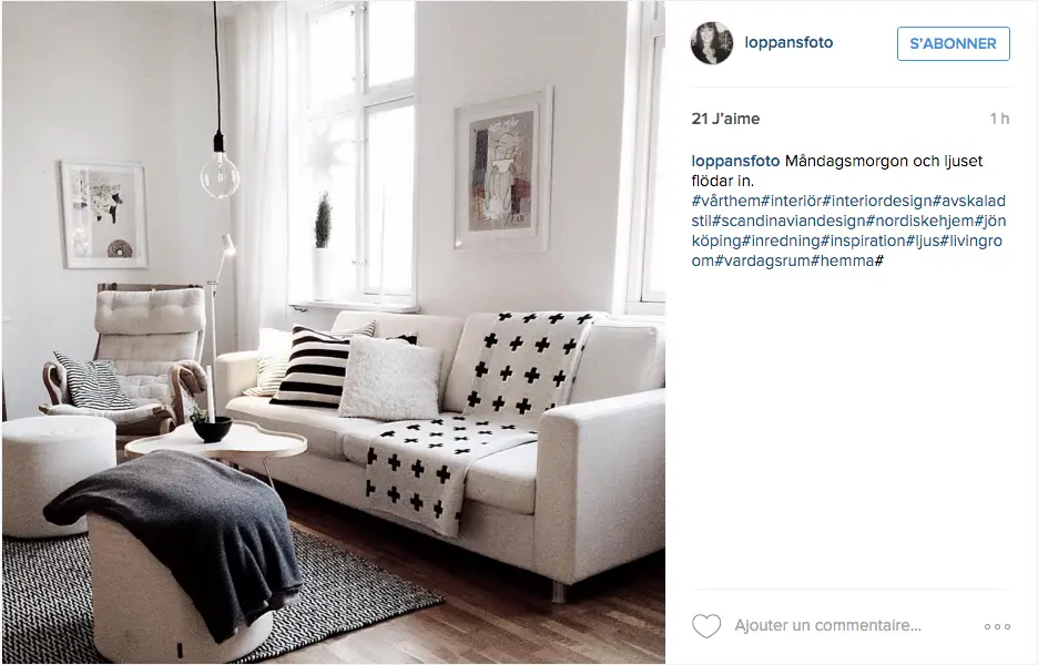 instagram idee deco salon blanc scandinave