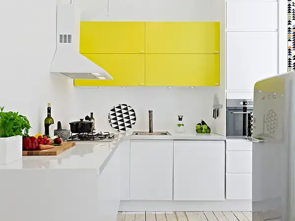 cuisine blanche et jaune mobilier cuisine blanche et jaune mobilier