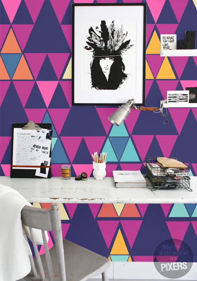 papier peint decoration bureau creativite motif tendance