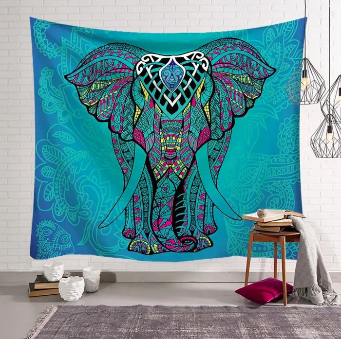 tenture boheme imprimee elephant