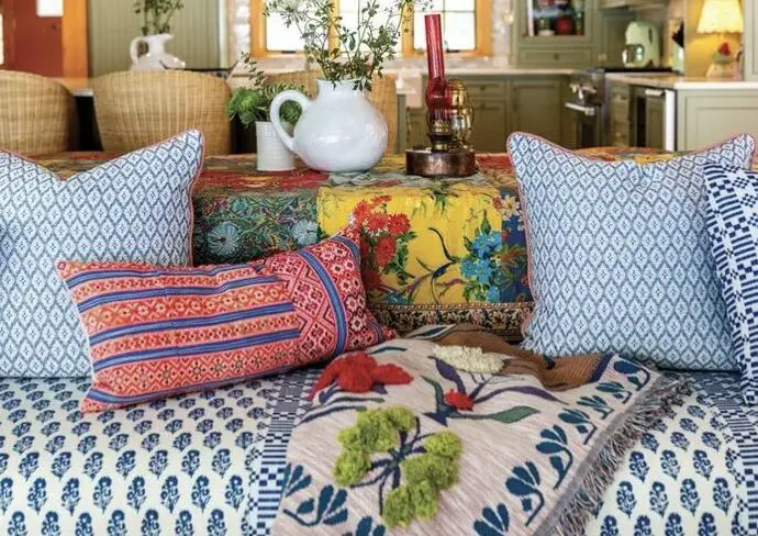 déco été salon coussins idée couleur motif