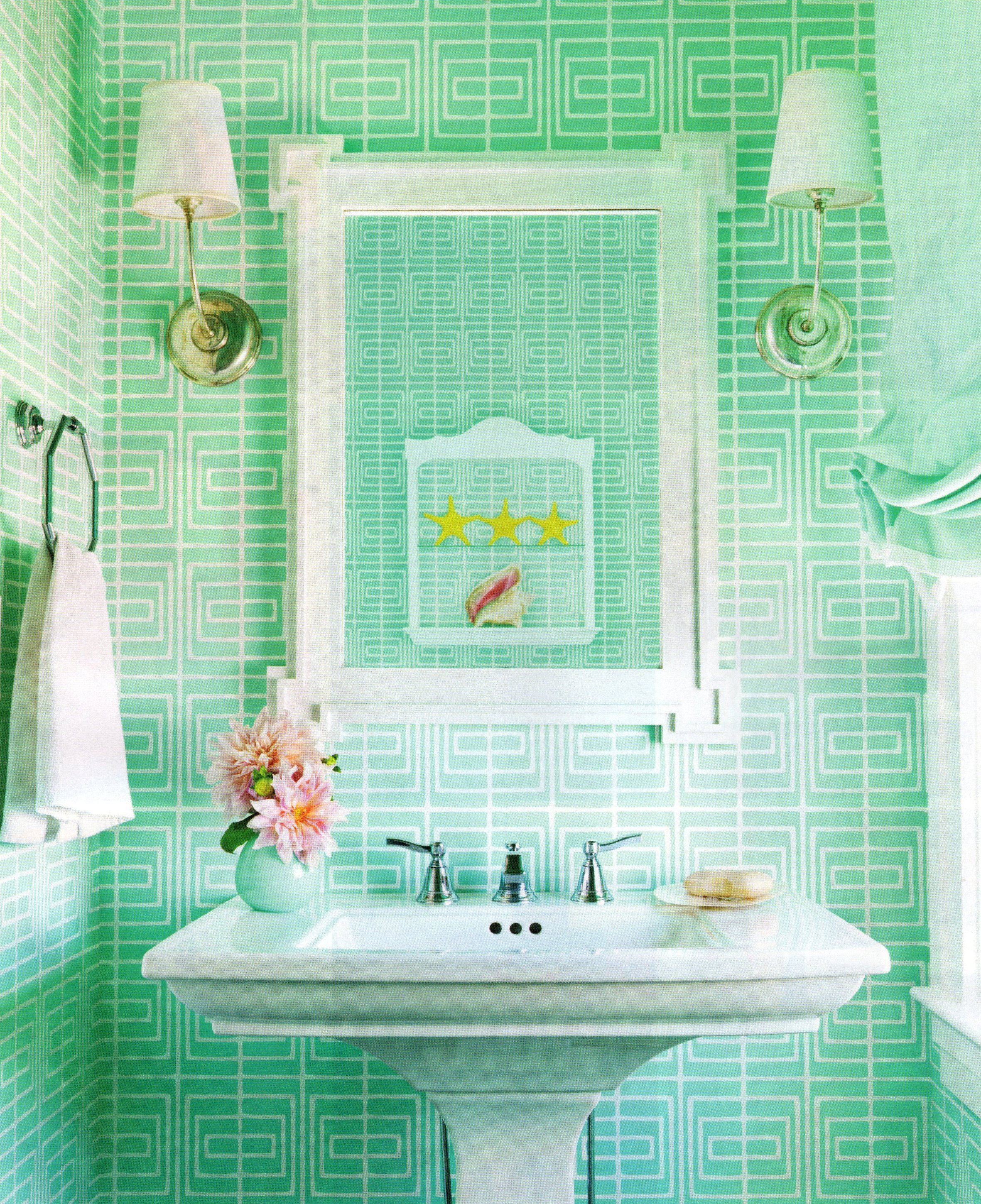 decoration vert salle de bain idee