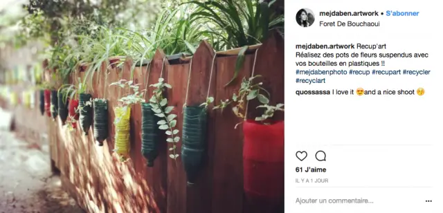 recup instagram jardin deco bouteille