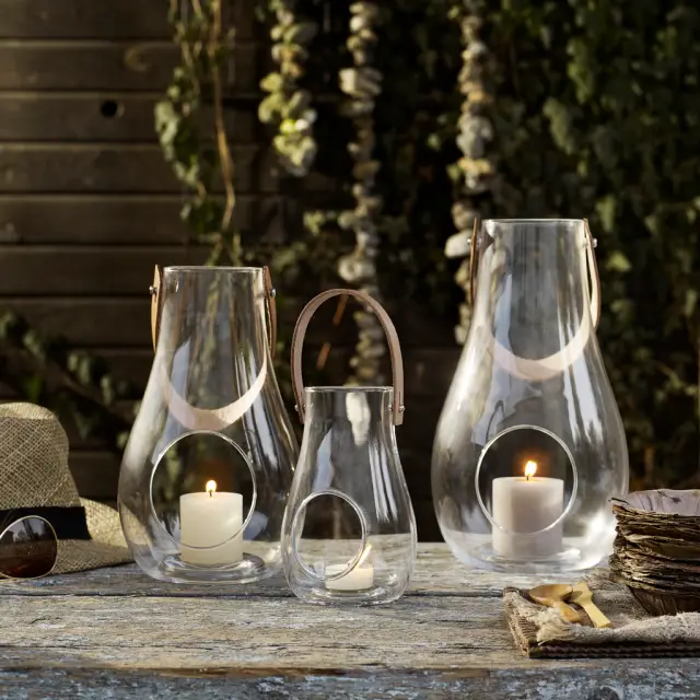 lanternes deco jardin verre