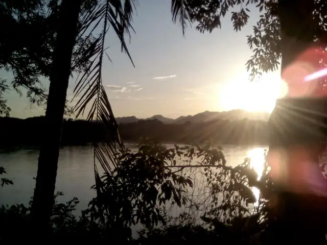 coucher de soleil luang prabang laos paysage