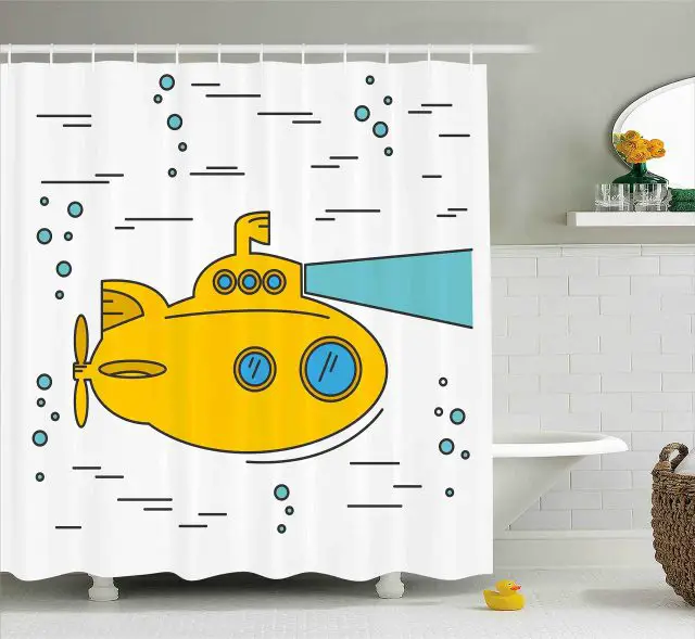 rideau de douche yellow submarine deco salle de bain