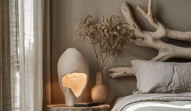 chambre parentale décoration style wabi sabi