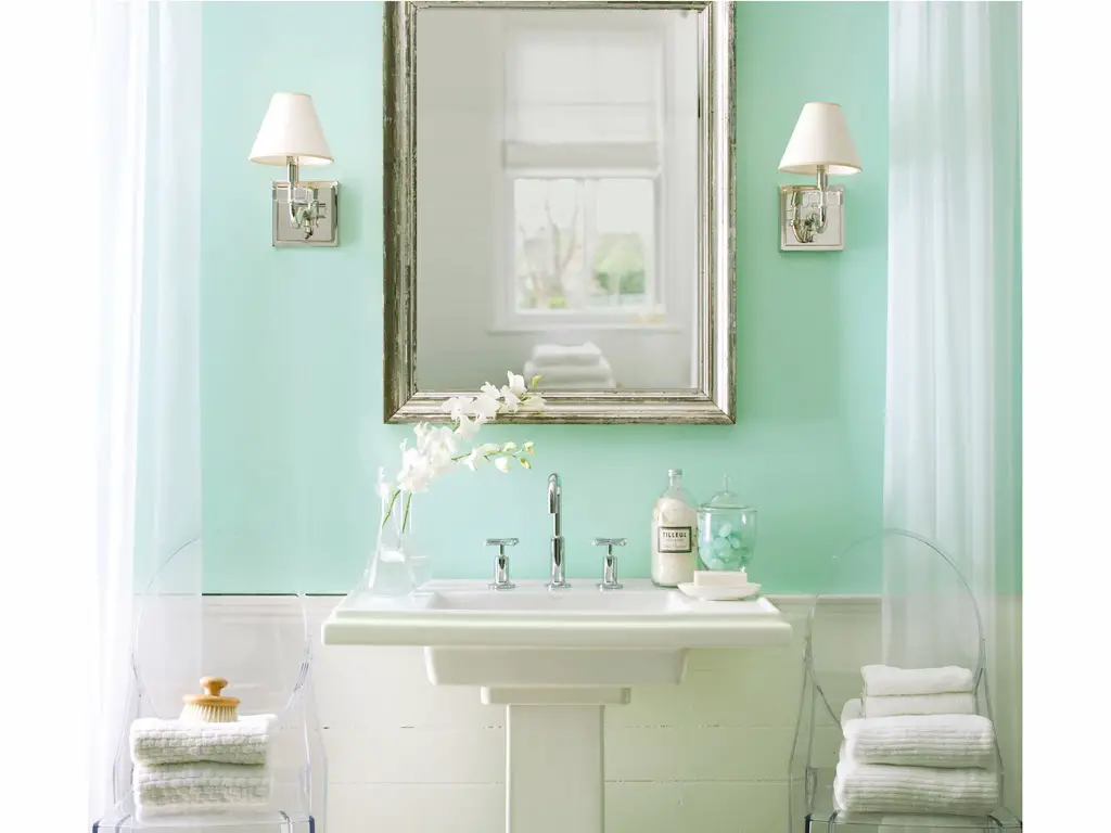 salle de bain vert amande peinture